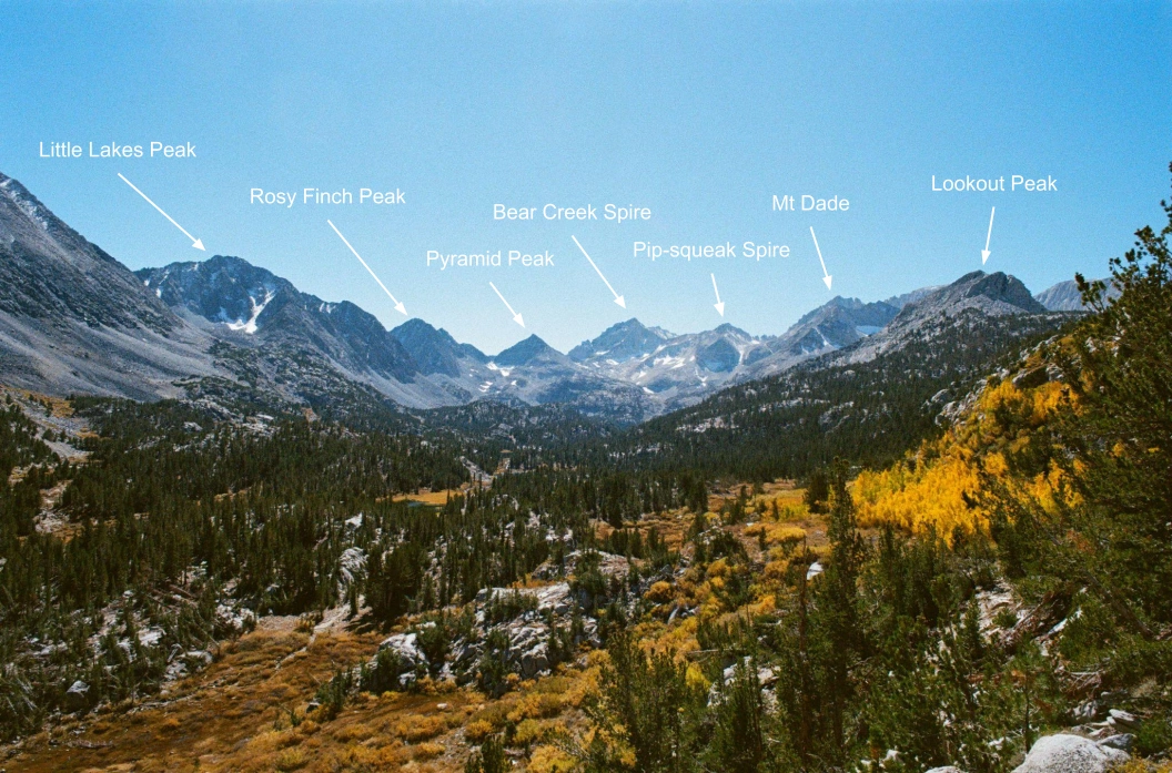 View up Little Lakes Valley, on the way to Ruby Lake