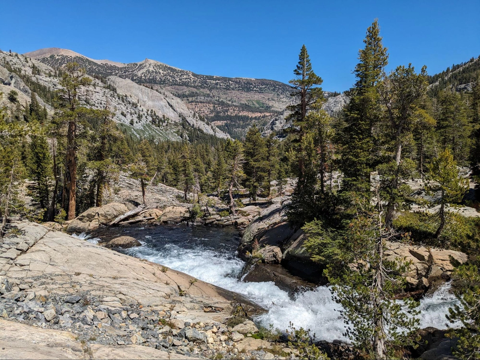 Shadow Creek, Shadow Lake basin, San Joaquin Mountain and Two Teats