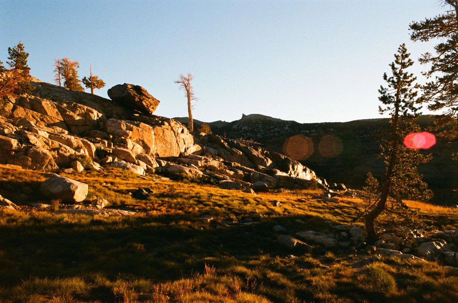 Sunrise at camp at Gladys Lake