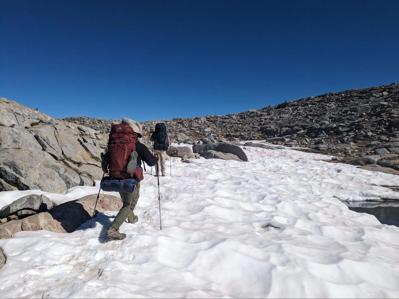 A small snow patch near Donohue Pass