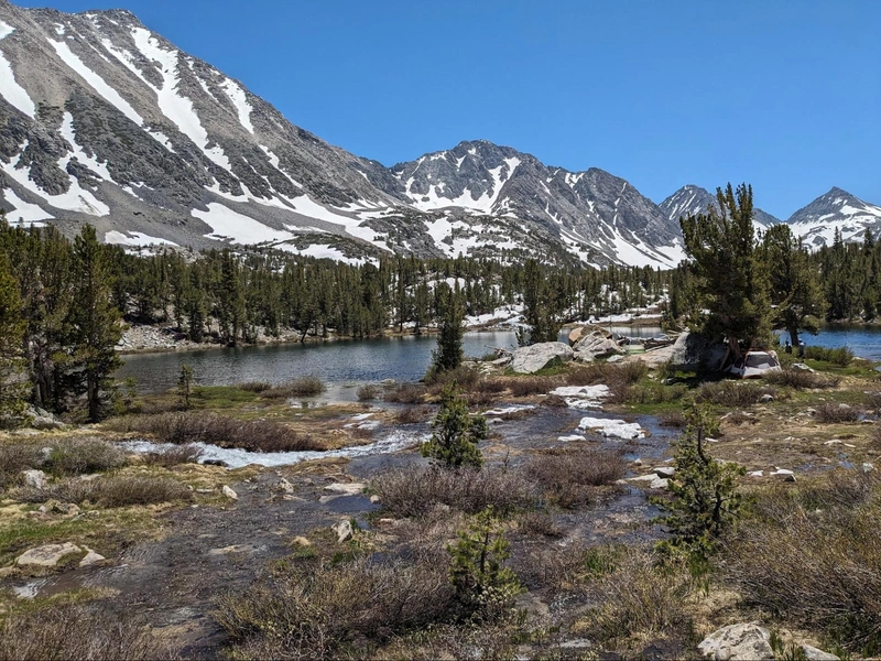 Snowmelt covering everything near Heart Lake
