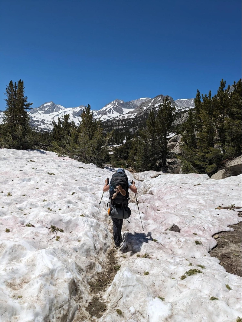 A bit of snow hiking was required. Thankfully it was fairly soft
