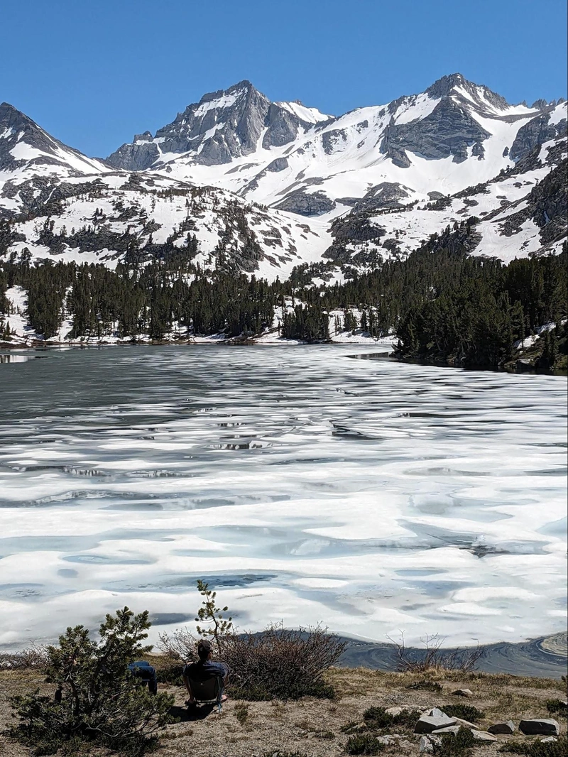 We didn't know these guys but they were in the perfect spot for this shot of the frozen lake surface