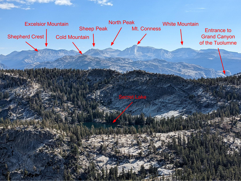 Secret Lake and northern Yosemite peaks