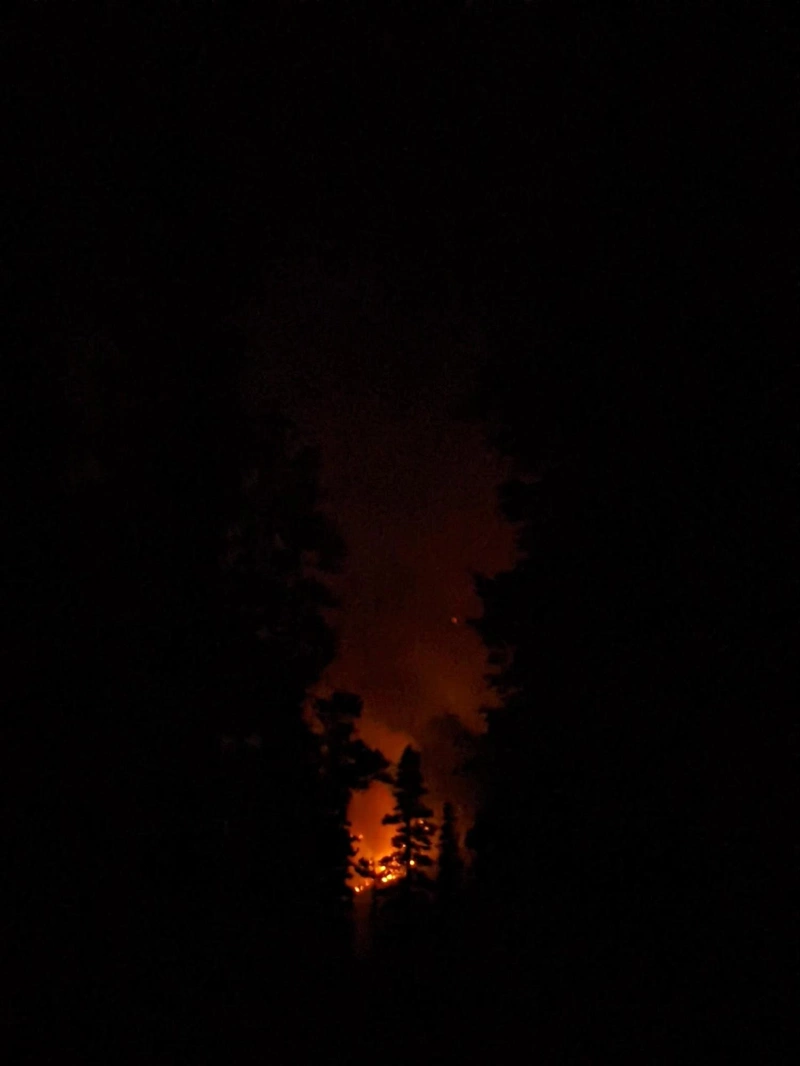 Flames from the Rodgers fire visible from our camp