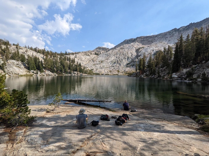 The north shore of Lake 4 was a gently sloping granite slab