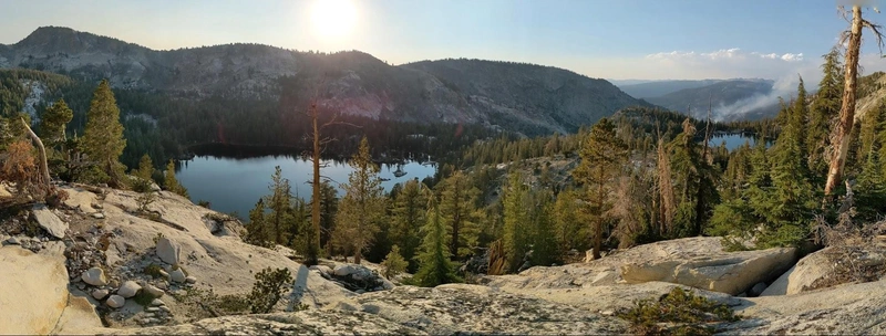 A glimpse of Secret Lake to the right
